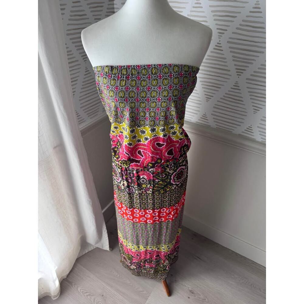 Anthropologie Uncle Frank Small Strapless Drop Waist Boho Maxi Dress - Picture 3 of 10